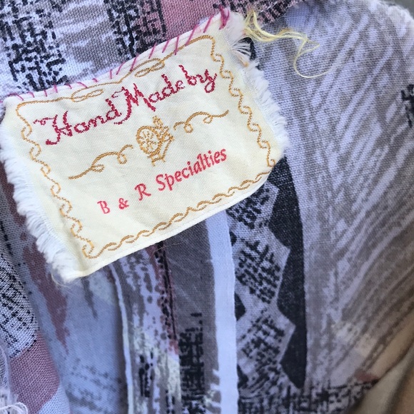 Vintage Handmade B&R Specialties Gray & Pink Geometric Dress | Size 10 - Picture 9 of 9